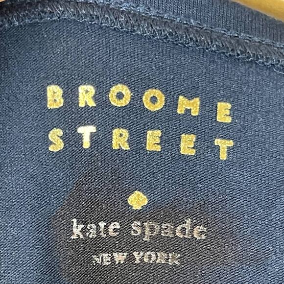 Kate Spade Peplum Top Womens Small Blue Broome Street Star Print Short Sleeve * - Picture 4 of 9